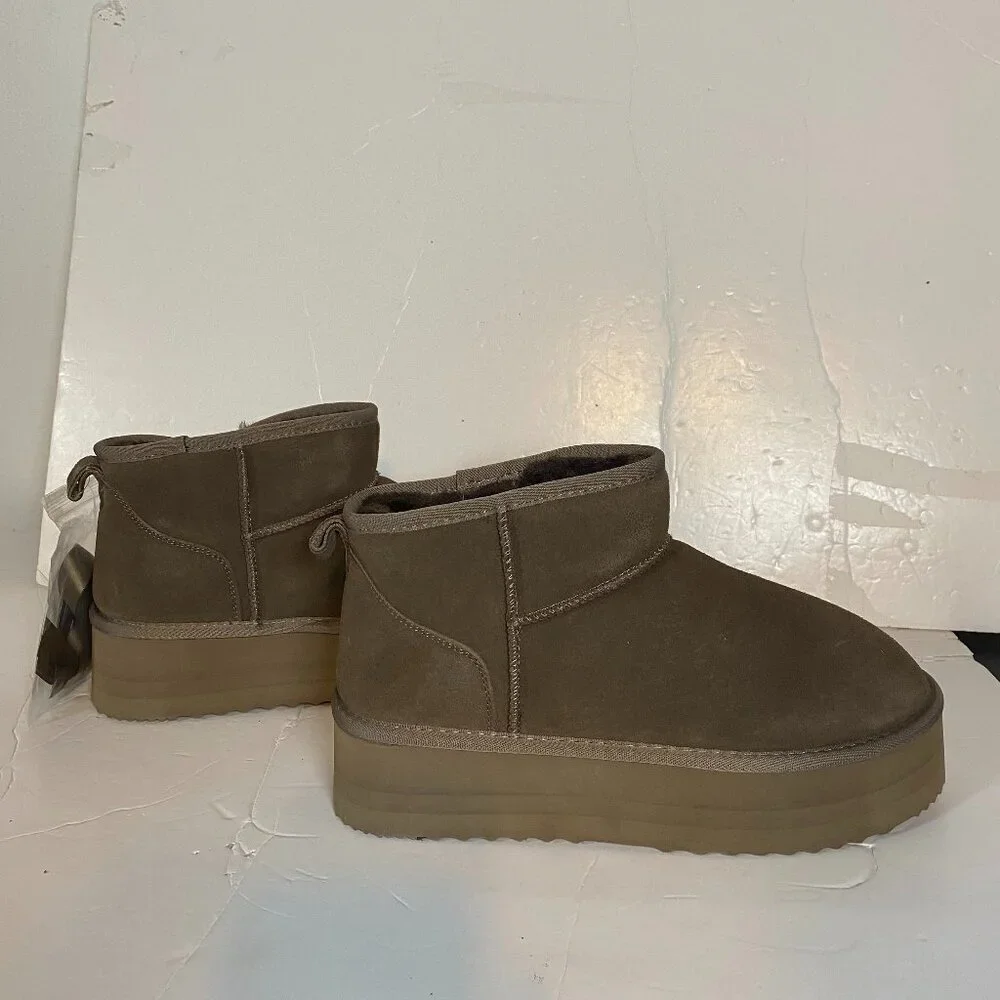 DREAM PAIRS Shearling-lined Winter Women's Ankle Boots Size 11